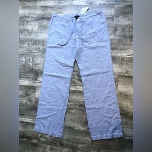 GAP Women’s 10 R Light Sky Blue Lightweight Trousers With White Pin Stripe Flowy